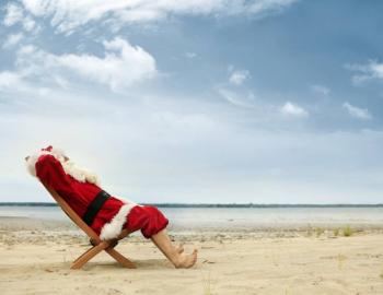 santa on beach