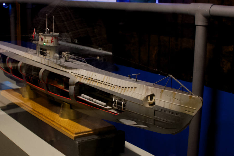 The newest addition to the Graveyard of the Atlantic Museum. A perfect scale model of U-522. The newest addition to the Graveyard of the Atlantic Museum. A perfect scale model of U-522.