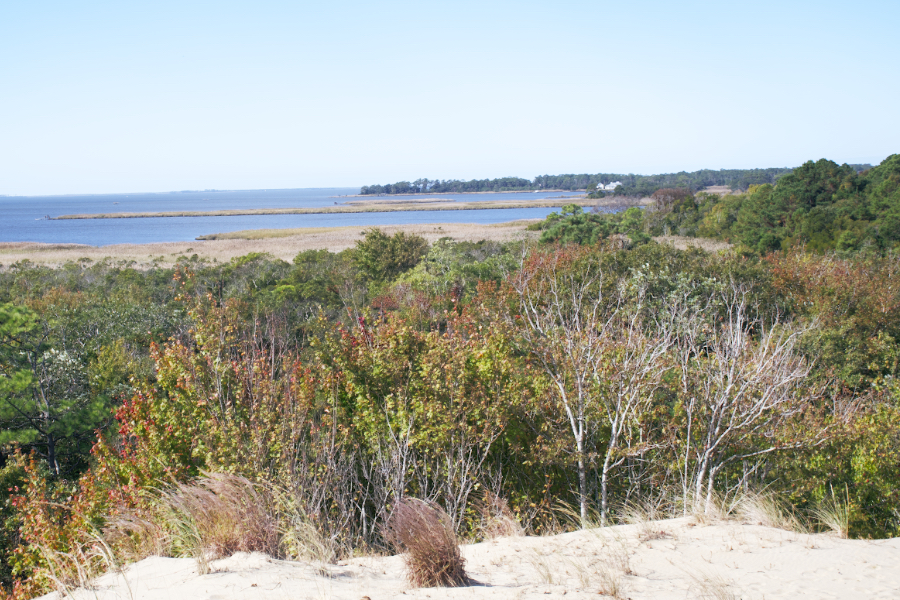 The fall colors are just beginning to show at Run Hill looking across Buzzard Bay. The fall colors are just beginning to show at Run Hill looking across Buzzard Bay.
