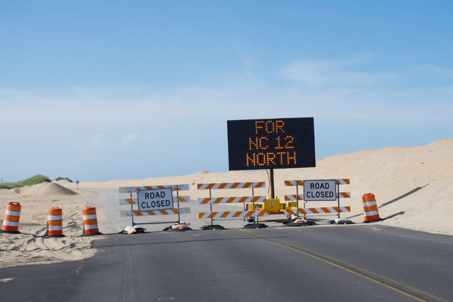 At the end of the road in Rodanthe. The road north will soon be removed. At the end of the road in Rodanthe. The road north will soon be removed.