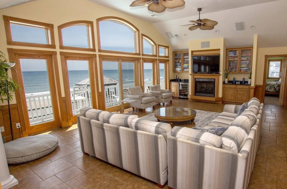 living room of outer banks vacation rental